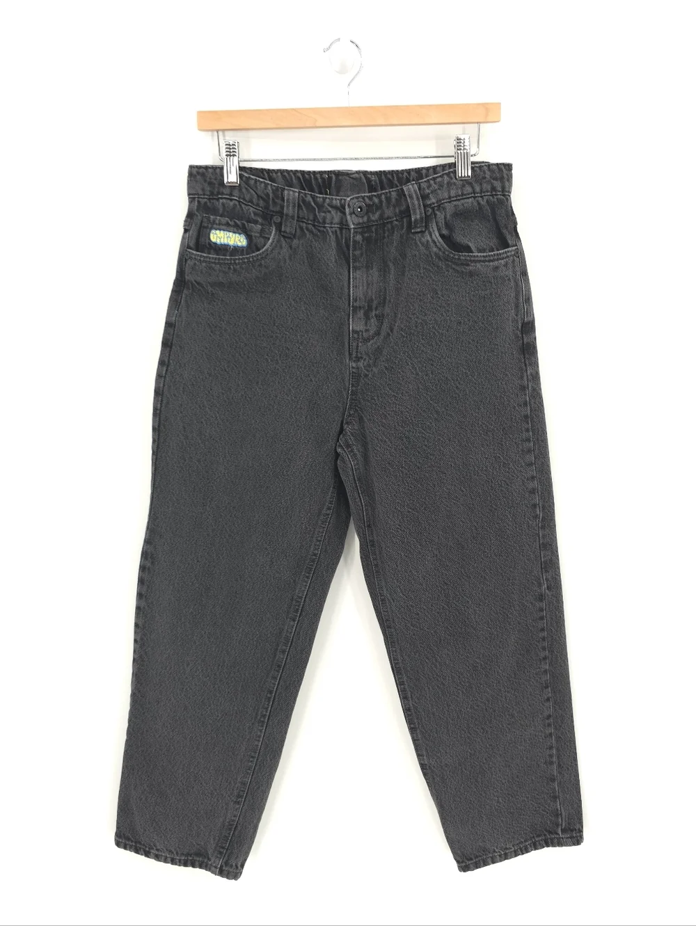 Empyre Kids Embroidered Loose Fit Black Jeans Denim Skater Streetwear Adjustable